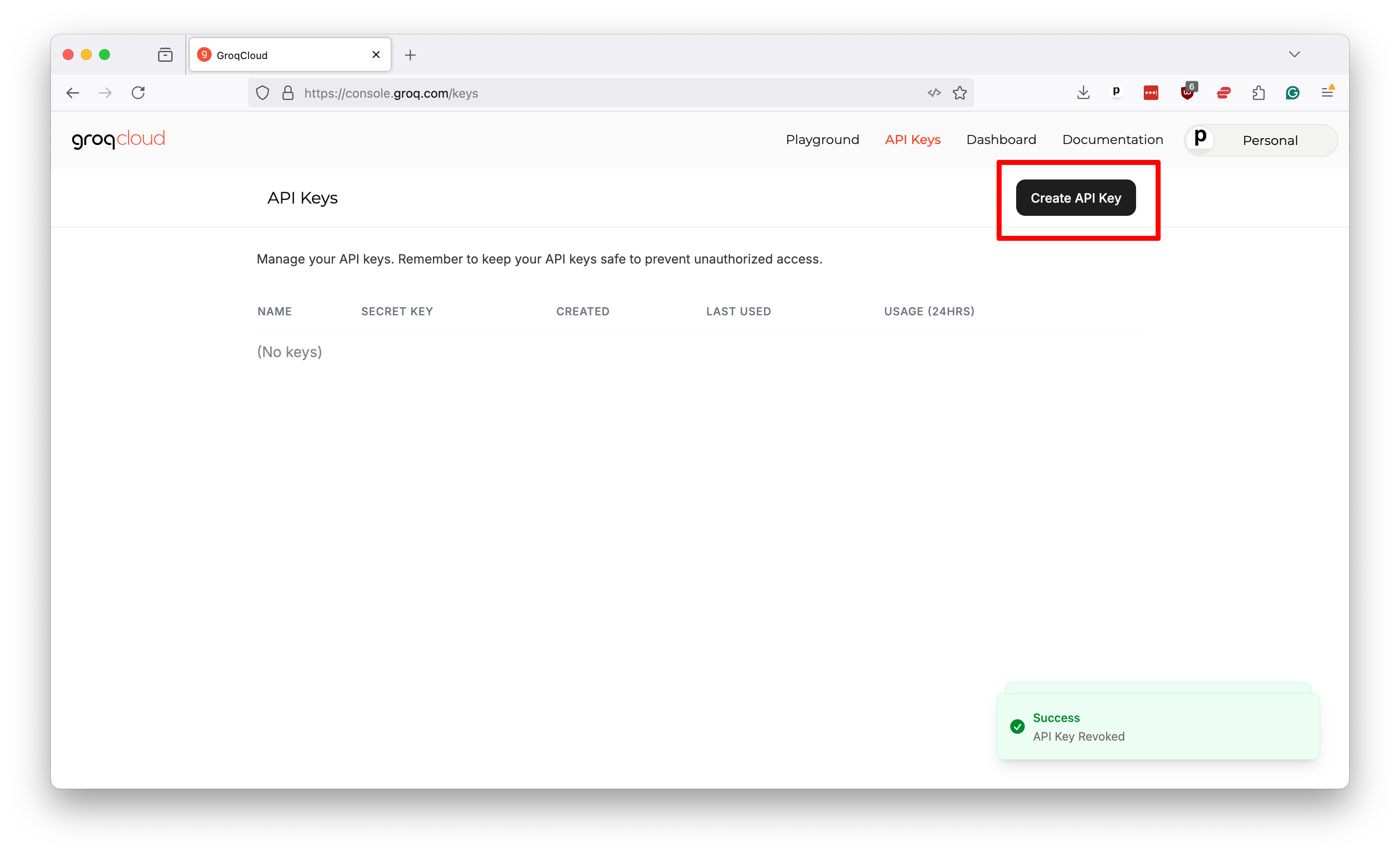 Groq API key